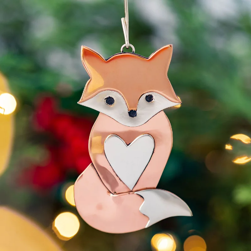 ---Cute Fox Mixed Metal Ornament