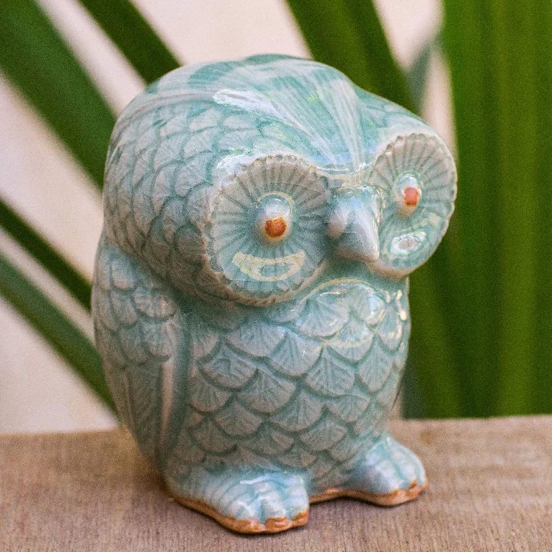 - Organic cotton dog bibsLittle Blue Owl Ceramic Figurine