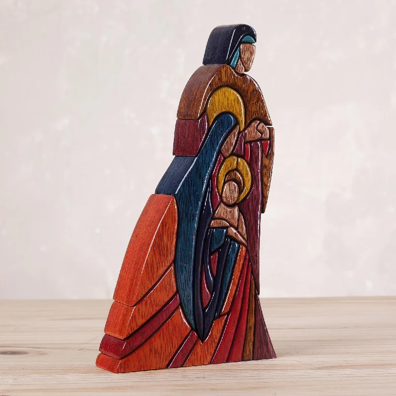 - Foldable and portable cat bagSacred Family Religious Wood Sculpture