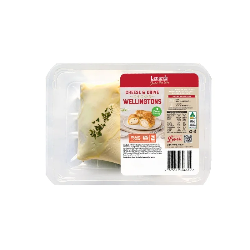 - Dog disposable foam shower gelLenard's Cheese & Chive Chicken Wellingtons 400g