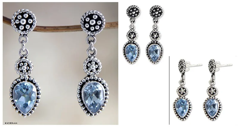 - Summer pet ice matBalinese Jackfruit Blue Topaz Earrings