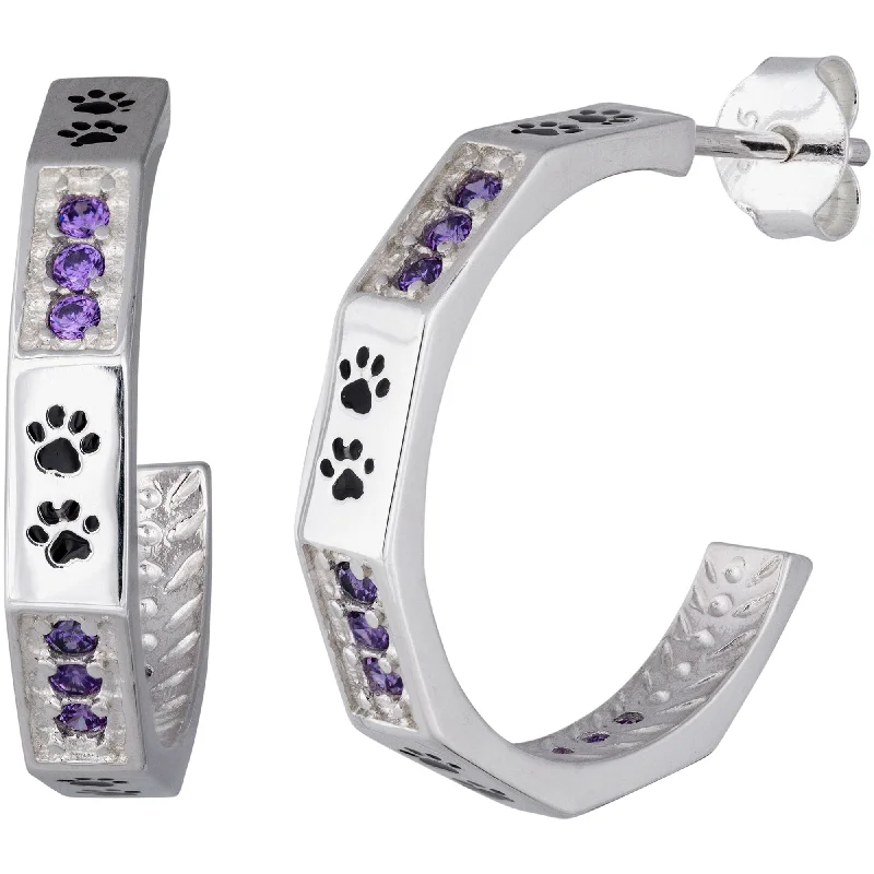 - Foldable and portable cat bagPaws & Crystals Sterling Hoop Earrings