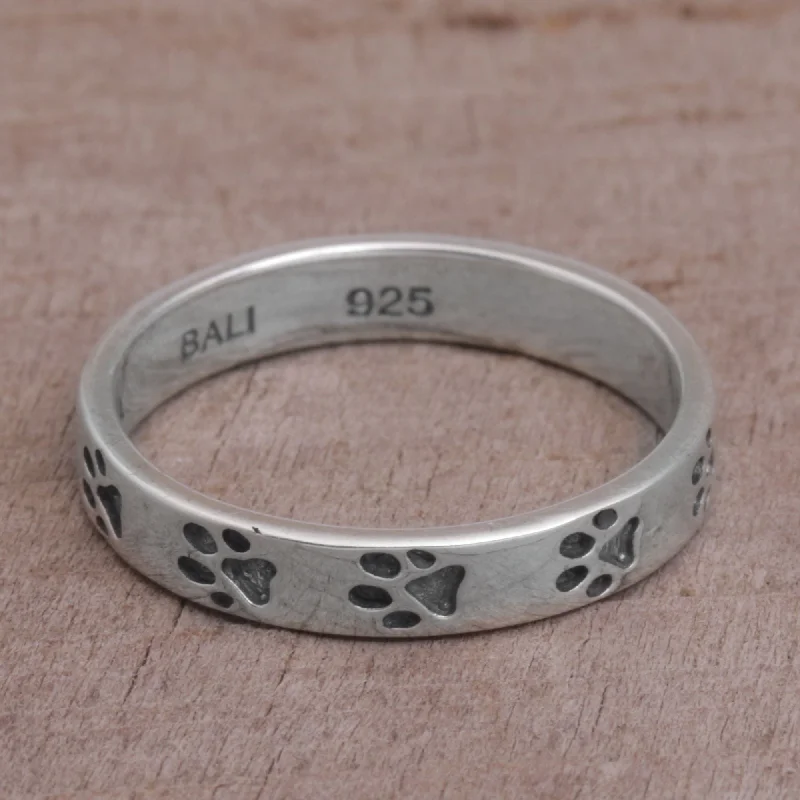 - Pet monitor with cameraPaw Prints Sterling Silver Band Ring