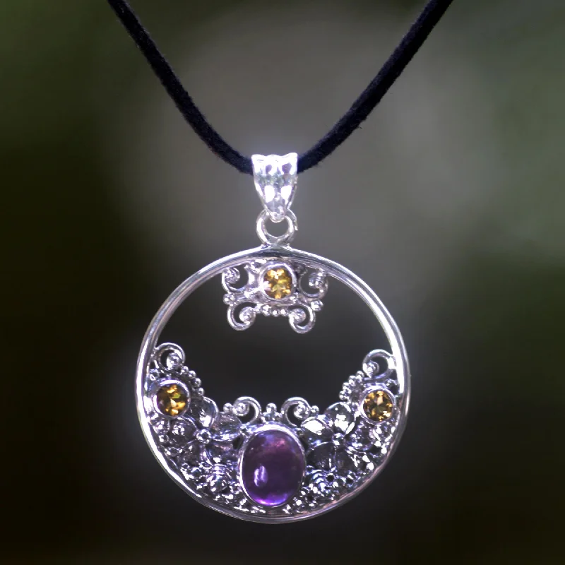 ---Frangipani Moon Sterling Silver Necklace