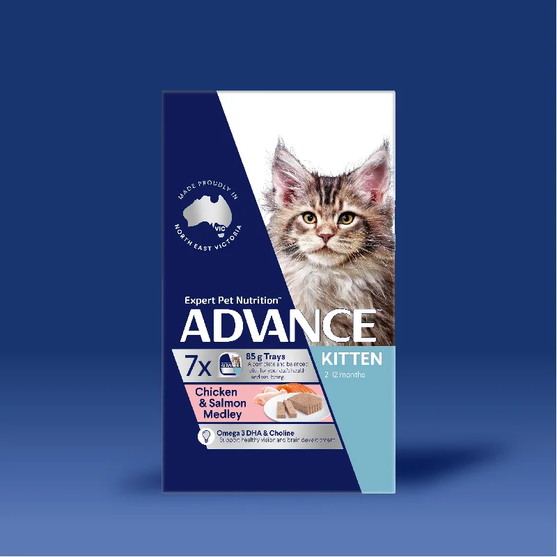 - Cat anti-jump window safety netADVANCE™ Kitten Chicken & Salmon Medley Trays