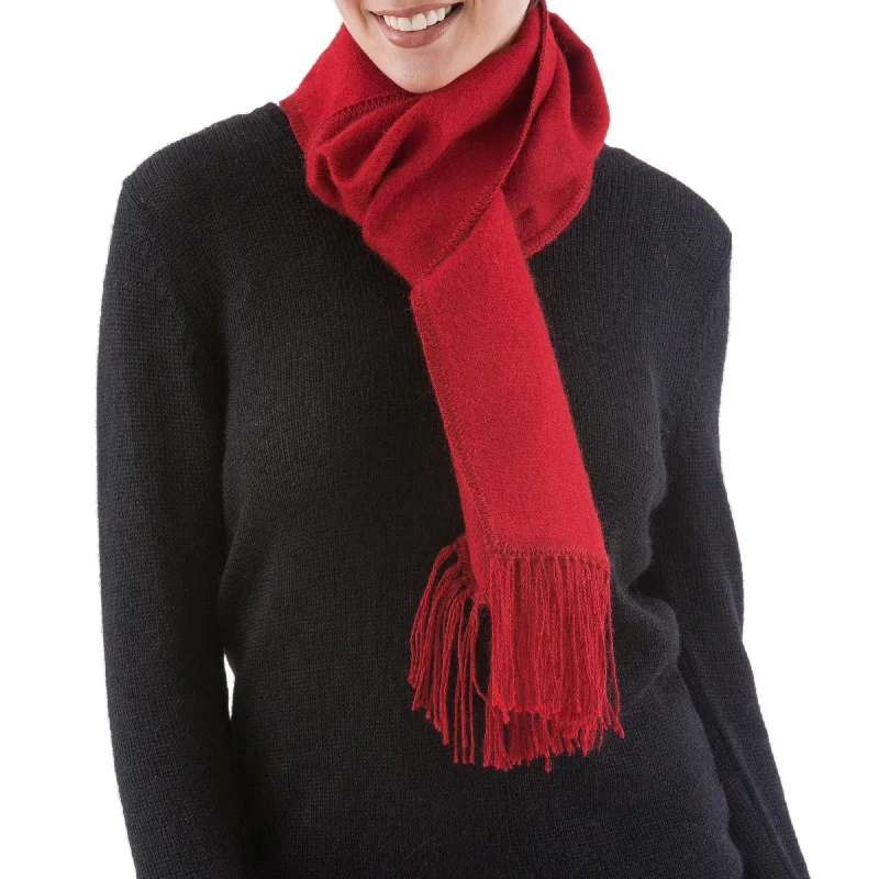 - Winter warm clothes for short-haired dogsCherry Wine Red Alpaca Blend Scarf