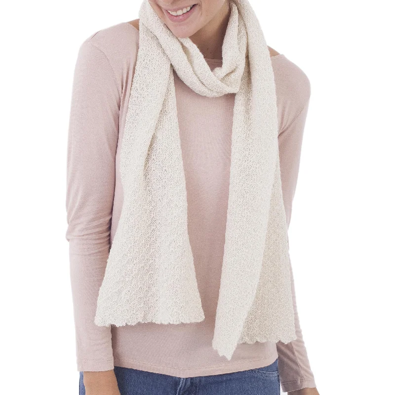 - Air box TSA certified check-inSolid Style in Eggshell Alpaca Scarf