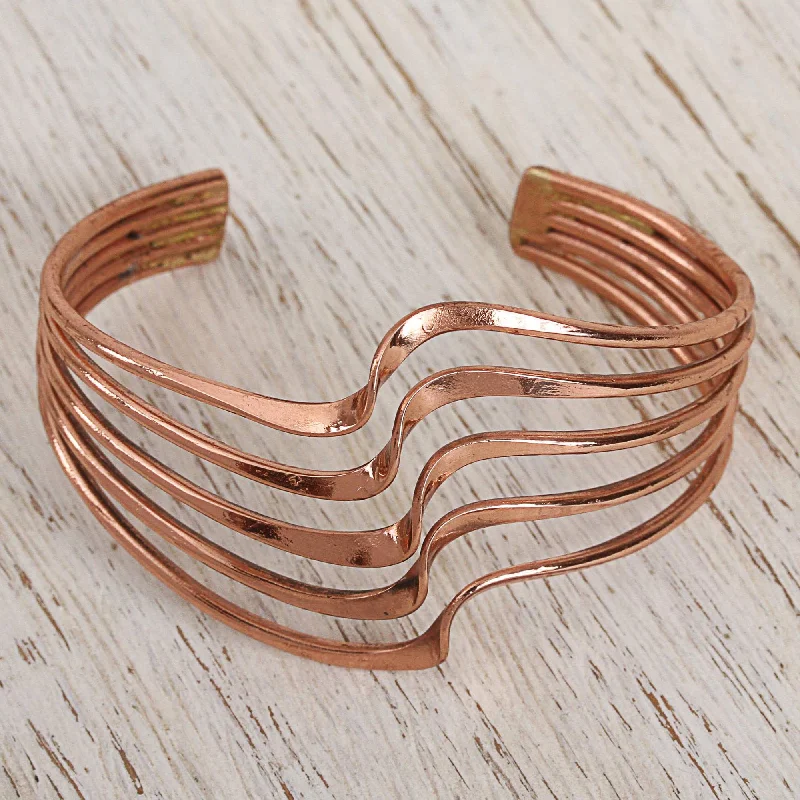 - Automatic temperature adjustment cat bedBrilliant Waves Copper Statement Cuff Bracelet