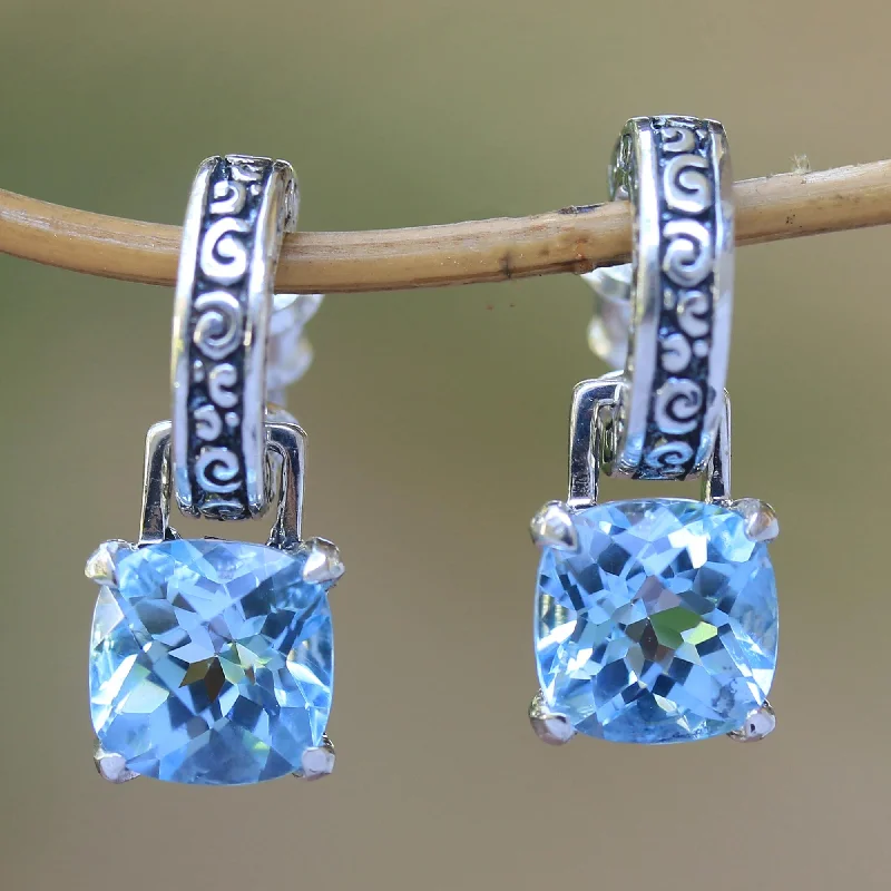 - Hamster silent running wheel to prevent chewingBuddha Hoops Blue Topaz & Silver Dangle Earrings - Hamster silent running wheel to prevent chewingBuddha Hoops Blue Topaz & Silver Dangle Earrings