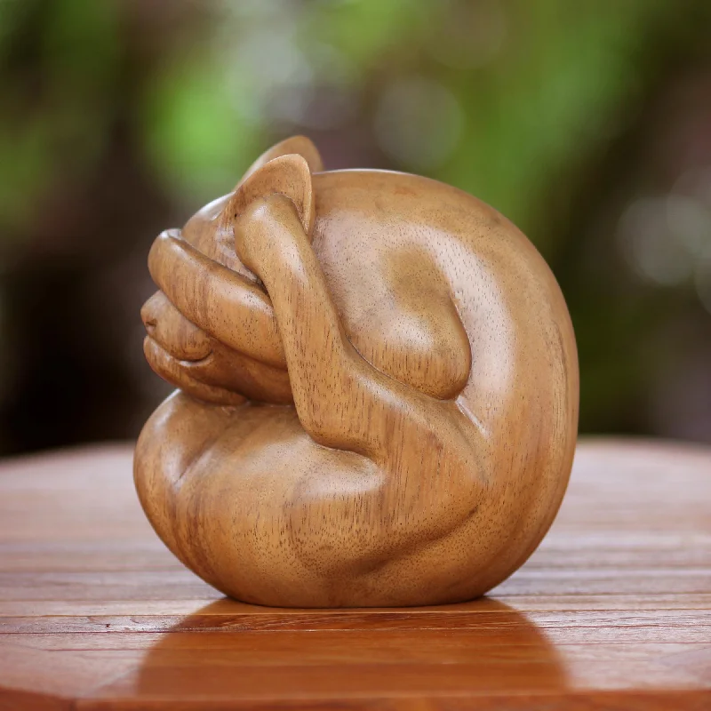 - Pet fence foldable indoorYogi Cat Wood Sculpture