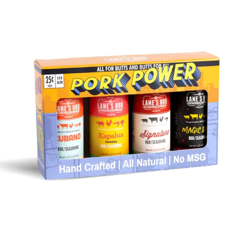 - Foldable and portable cat bagLane's "Pork Power" 4 Rub Gift Pack