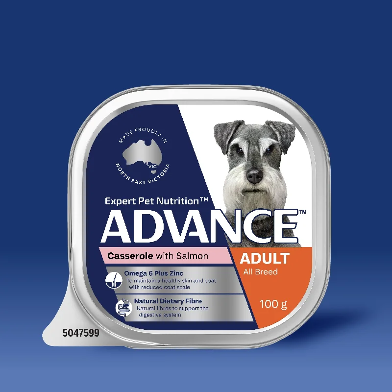 - Organic cotton dog bibsADVANCE™ Adult All Breed Salmon Casserole Trays