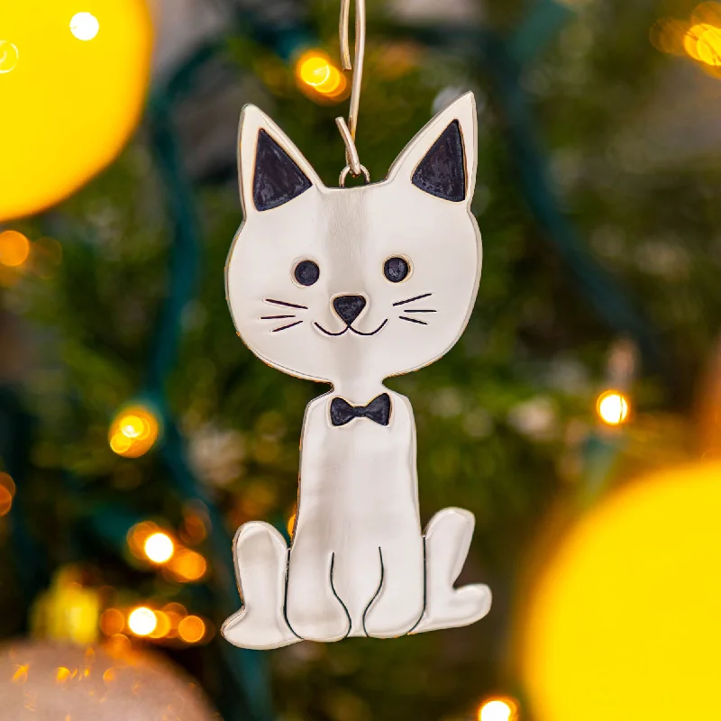 ---Sweet Cat Mixed Metal Ornament