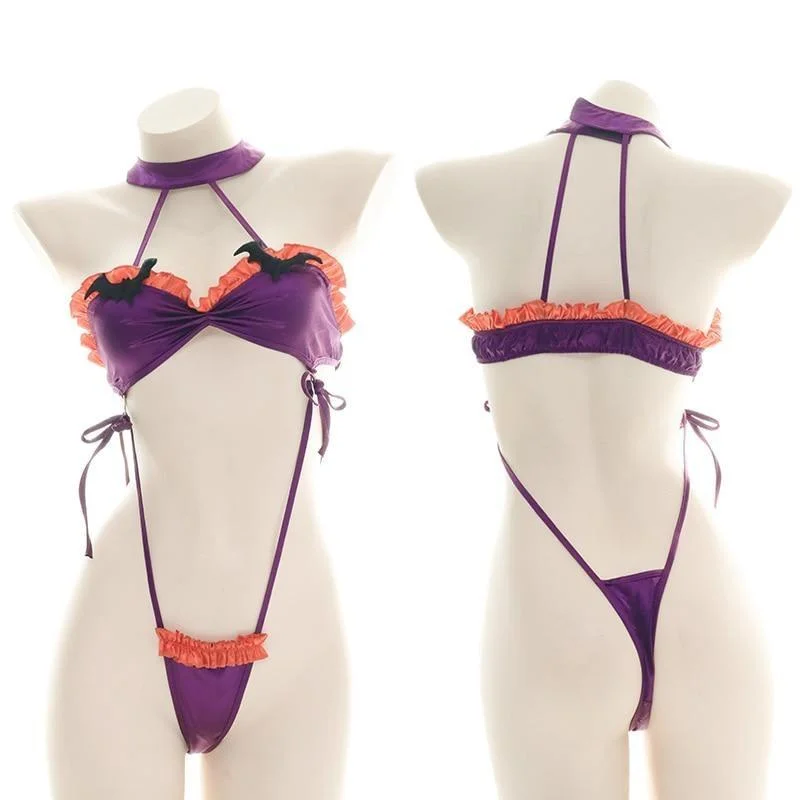- Air box TSA certified check-inRuffled Bat Halloween Monokini Set