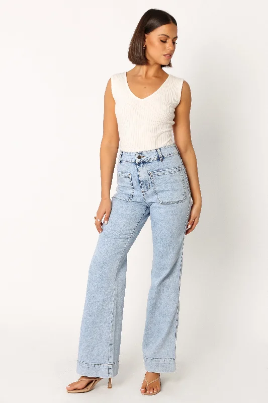  -Anti-scratch sofa protective coverNico Wide Leg Jean - Blue