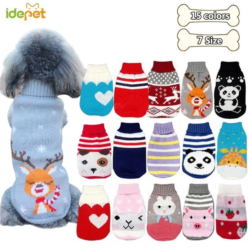 ---Winter Cartoon Dog Clothes Warm Christmas Sweater For Small Dogs Pet Clothing Coat Knitting Crochet Cloth Jersey Perro 30S1 ---Winter Cartoon Dog Clothes Warm Christmas Sweater For Small Dogs Pet Clothing Coat Knitting Crochet Cloth Jersey Perro 30S1
