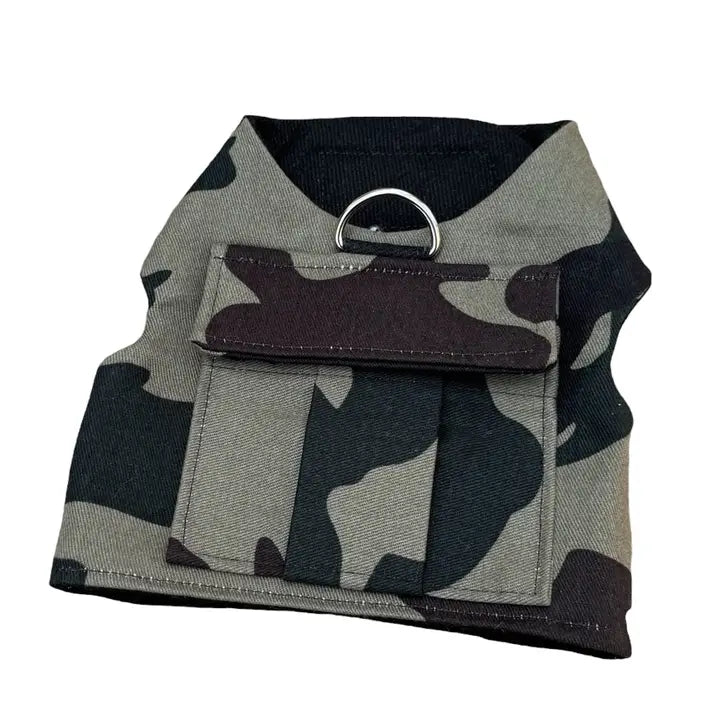 Pet holiday dress-up clothesCamp Harness Vest in Camo