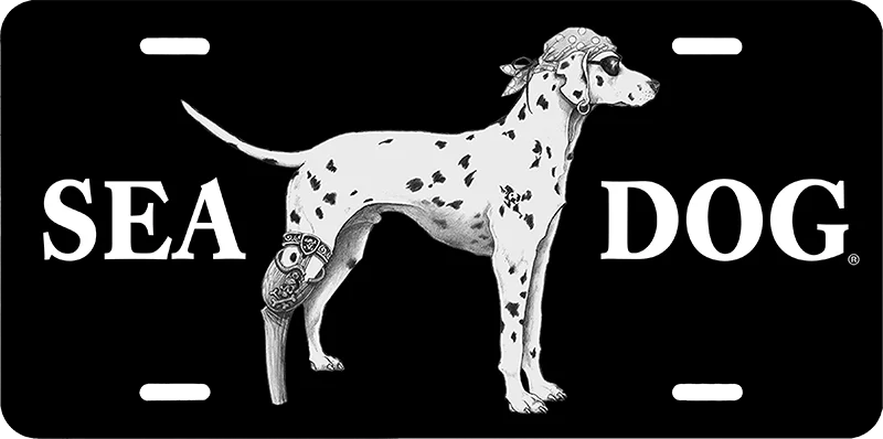 - Dog disposable foam shower gel"Ghosted Sea Dog" Front License Plates