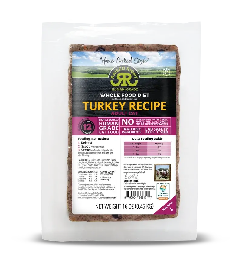    - Kitten food  Raised Right for Cat Turkey Recipe
