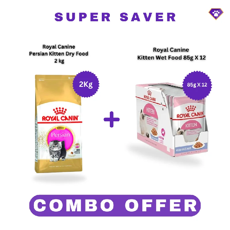 - Cat food for picky eaters Royal Canin - Persian Kitten dry food (2kg) + Kitten Wet food (85g X 12) - Combo Offer - Cat food for picky eaters Royal Canin - Persian Kitten dry food (2kg) + Kitten Wet food (85g X 12) - Combo Offer
