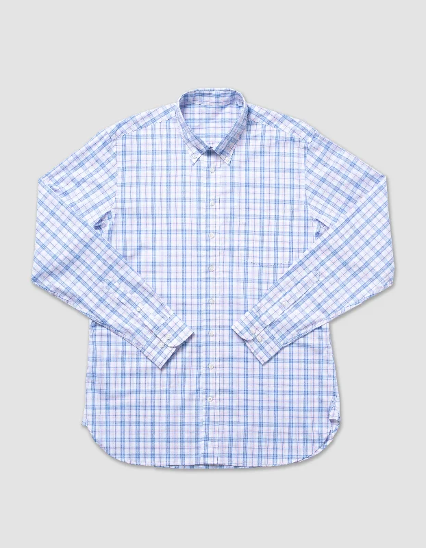 - Postoperative pet anti-licking Elizabethan collarCOTTON LONG SLEEVE WINDOWPANE SHIRT - BLUE/PINK