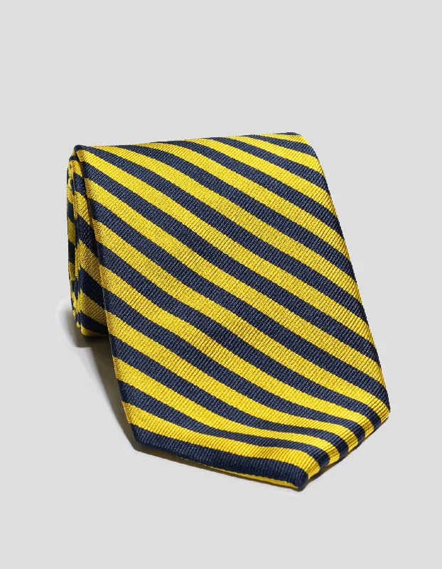 - Car dog seat beltSILK REPP MINI EQUAL STRIPE TIE - NAVY/GOLD