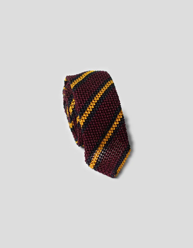 - Natural latex pet mattressSTRIPE POINTED TIP TIE - BURGUNDY/NAVY