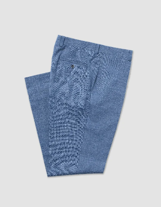 - Winter warm clothes for short-haired dogsDARK BLUE CRASH LINEN TROUSERS - CLASSIC FIT