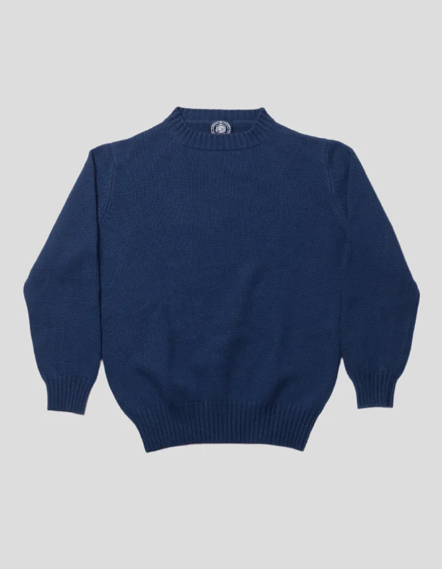 - Winter warm clothes for short-haired dogsNAVY CASHMERE CHUNKY CREW NECK