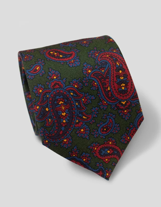 - Teething and chewing toys for puppiesPRINTED MADDER MEDIUM PAISLEY TIE - GREEN