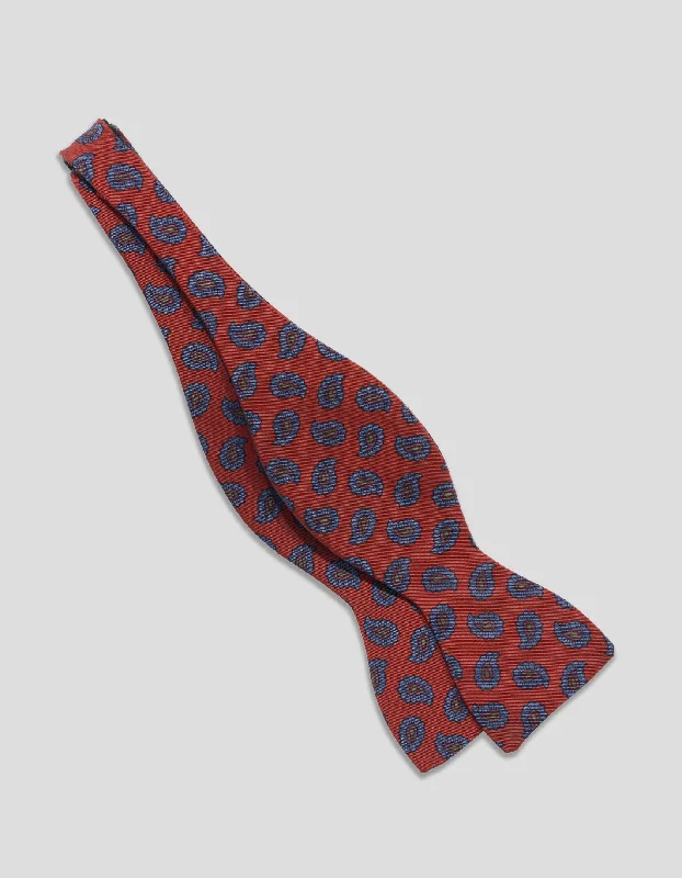 - Winter dog thick down jacketIRISH POPLIN PAISLEY BOW TIE - BURGUNDY/BLUE