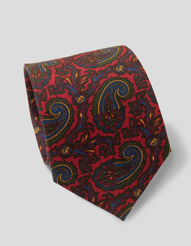 - Organic cotton dog bibsPRINTED MADDER FLORAL PAISLEY TIE - RED
