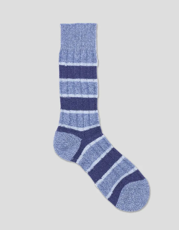 - Cat hair ball removal and hair removal creamSTRIPED CASHMERE SOCKS - BLUE