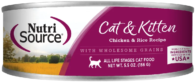    - High-protein cat food  NutriSource Chicken & Rice Cat 5oz