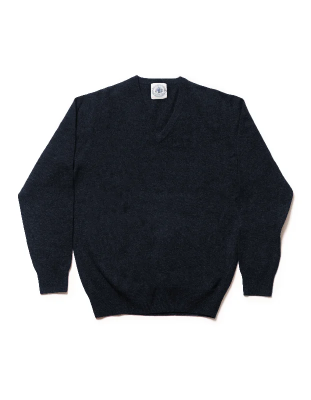 - Dog heart rate monitoring collarLAMBSWOOL GEELONG V NECK SWEATER - NAVY