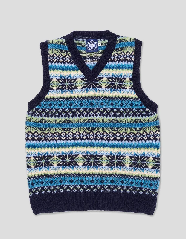 - Elderly dog ​​joint care mattressFAIR ISLE V-NECK VEST - NAVY