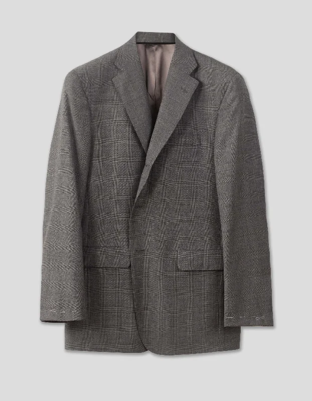 - Winter dog thick down jacketGREY PLAID SUIT
