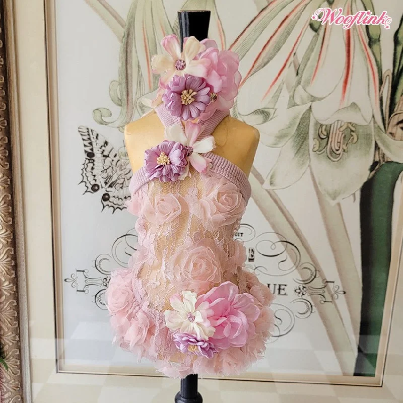 Large dog clothesWooflink Where Flowers Bloom Dress in Pink