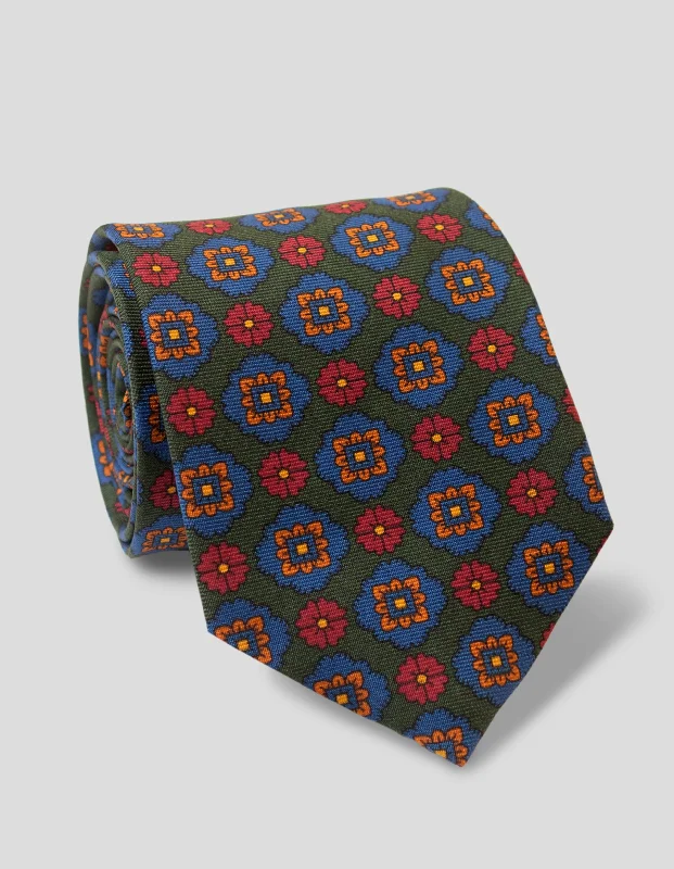 - Elderly dog ​​joint care mattressPRINTED MADDER FOULARD TIE - GREEN/RED