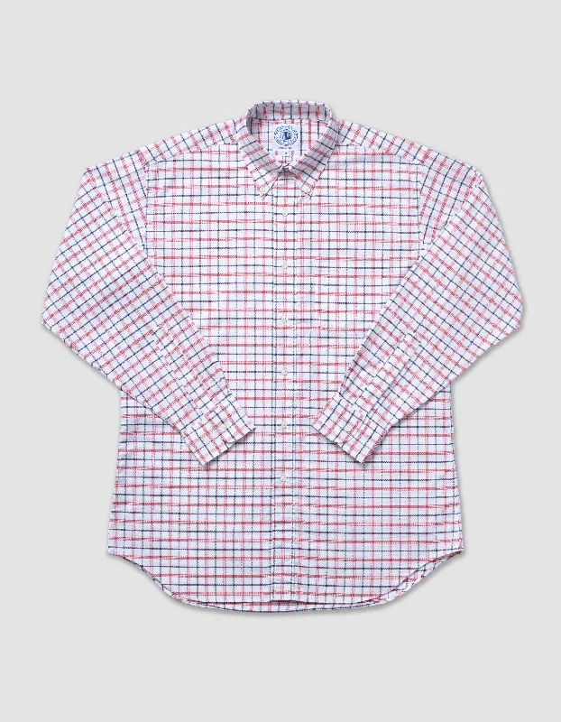 - Air box TSA certified check-inLONG SLEEVE CHECK SHIRT- NAVY/RED/WHITE