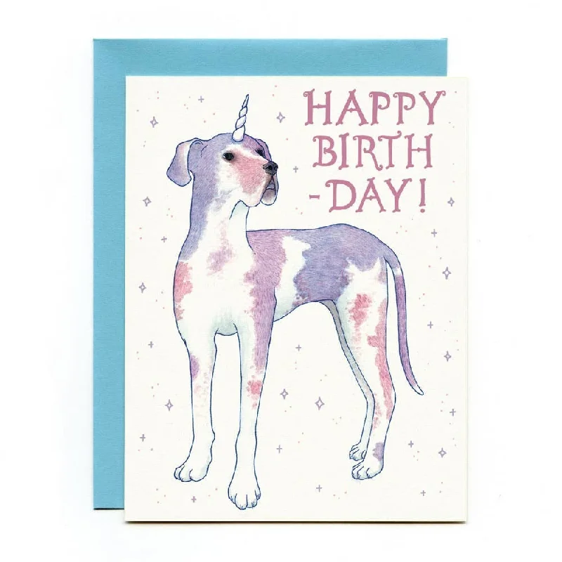  -Anti-slip claw protection raincoat FOR dogsGreat Dane Dogicorn Birthday Card