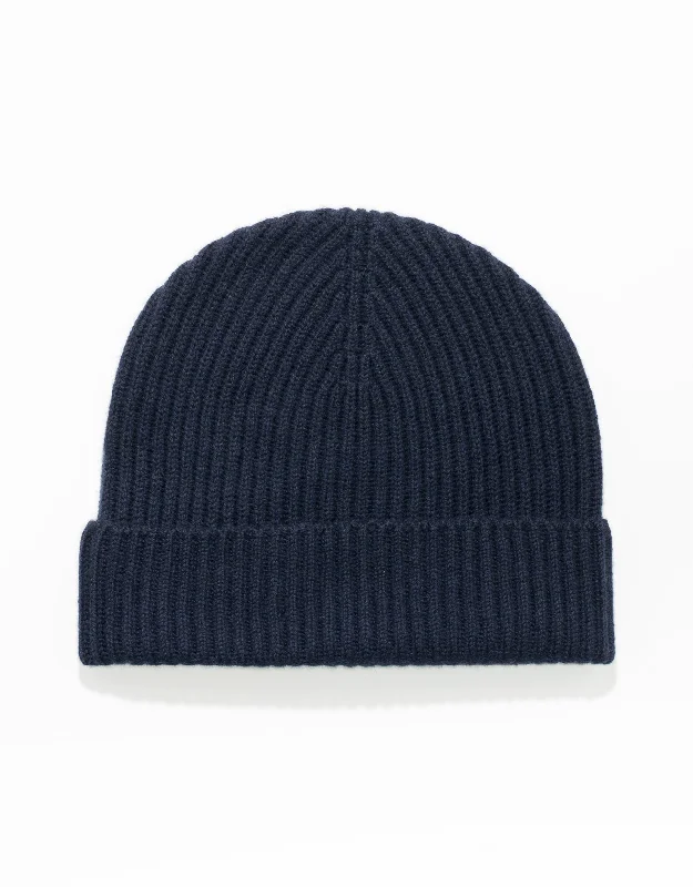 - Remote interactive pet feederCASHMERE RIBBED HAT - NAVY