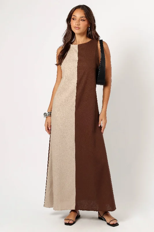  -Explosion-proof leash FOR LARGE dogsLindi Maxi Dress - Brown/Beige
