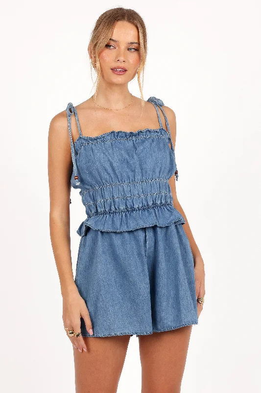 - Dog heart rate monitoring collarMiller Romper - Light Indigo