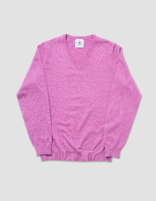 Pet ProductsCOTTON CASHMERE V-NECK SWEATER - PURPLE