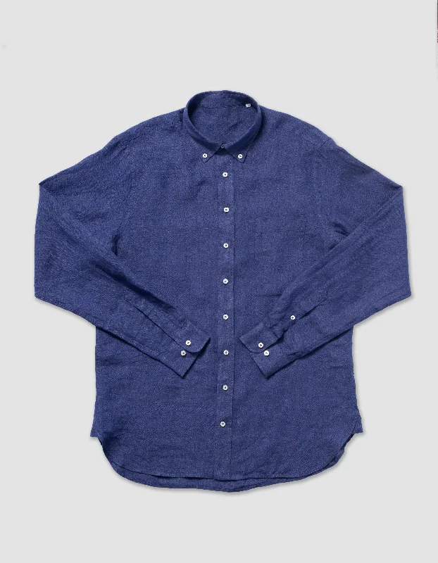 - Organic cotton dog bibsLINEN LONG SLEEVE SHIRT - NAVY