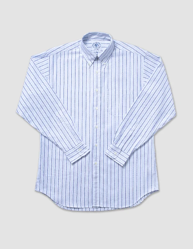 - Pet monitor with cameraLONG SLEEVE BOLD STRIPE OXFORD SHIRT- BLUE/LIGHT BLUE