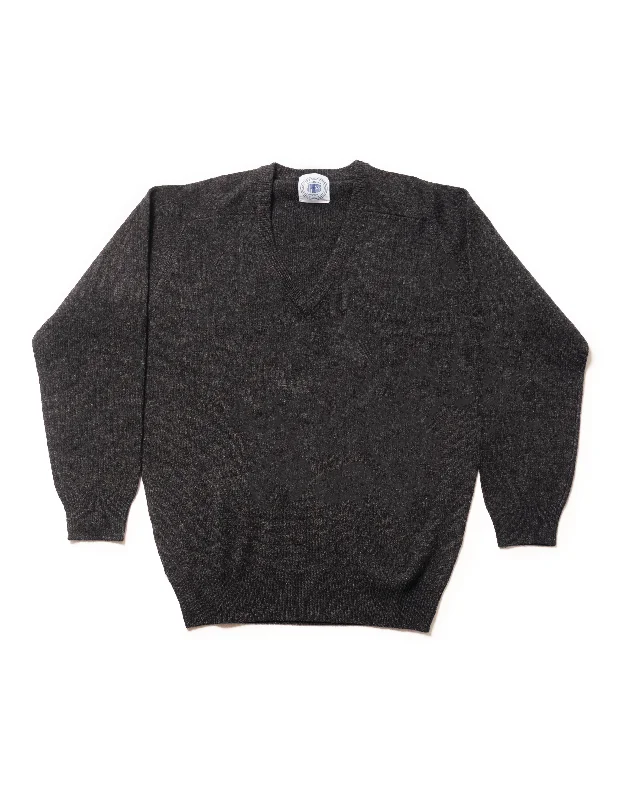 - Summer pet ice matLAMBSWOOL V NECK SWEATER - CHARCOAL
