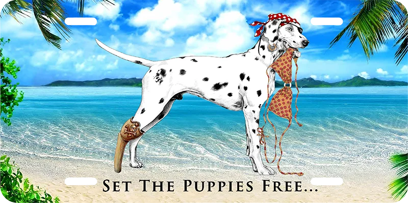 - Dog heart rate monitoring collar"Bikini Dog" Front License Plates