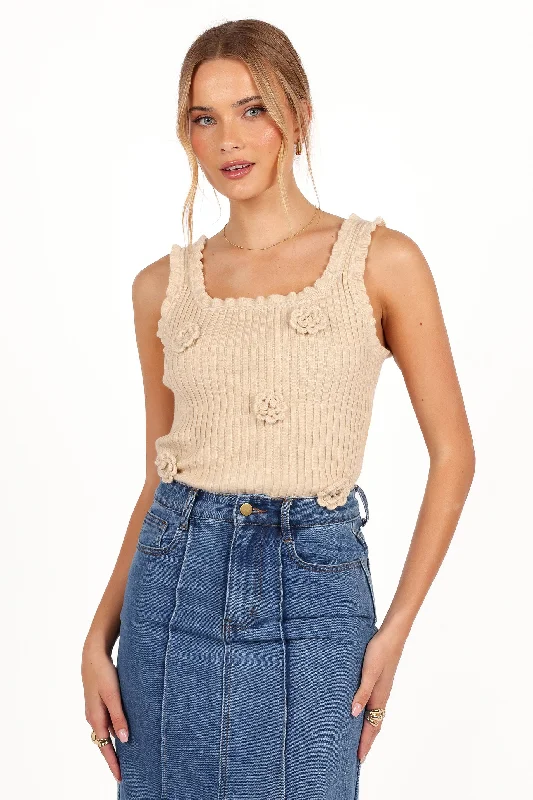 - Parrot climbing and standing wooden frameErin Knit Top - Oatmeal